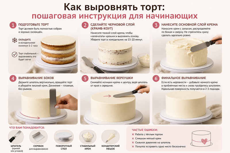 Как выровнять торт?