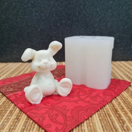 Силиконовая форма Зайка 3D 7,7 см