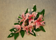 Украшение сахарное "Букет" розовая лилия 20 см