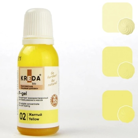 Краситель жирорастворимый Kreda F-gel 02 желтый 80 мл