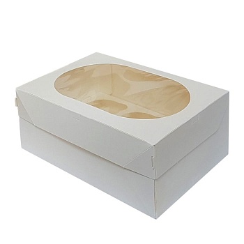 Упаковка на 6 капкейков Muf Pro Window White