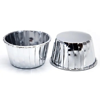 Форма Маффин с ламинацией 50х40 серебро 50 шт