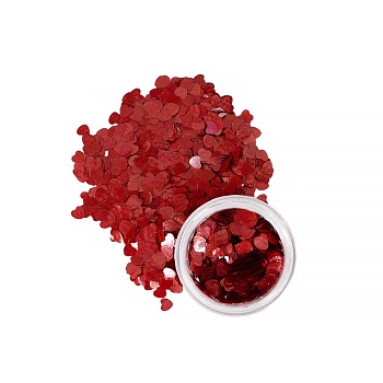 Глиттер пищевой фигурный Сердца красные