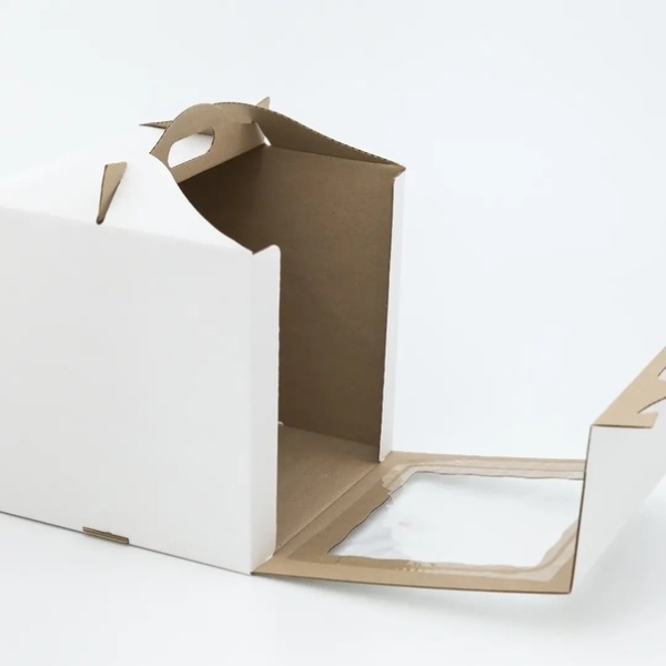 Коробка для торта с ручками самосборная 30х30х30 см