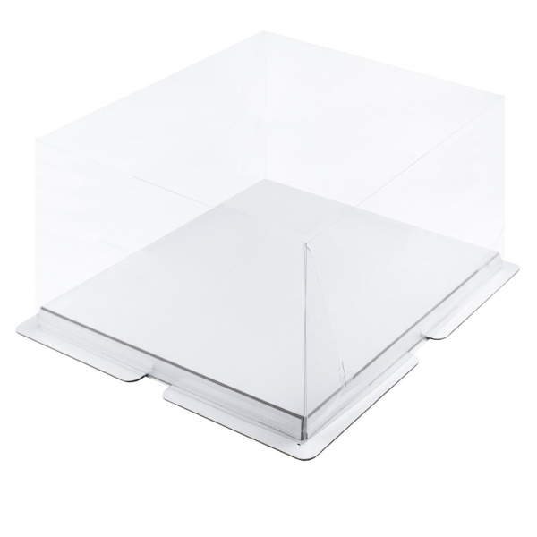 Коробка для торта прозрачная с пьедесталом 13х13х12,5 см