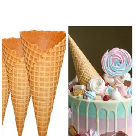 Вафельный рожок естественный край 15 см 10 шт