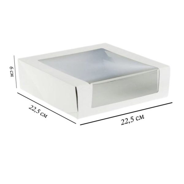 Кондитерская упаковка с окном Pasticciere 22,5х22,5х6 см