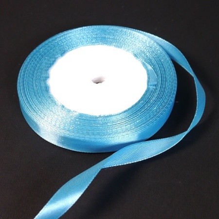 Лента атласная голубая ширина 0,6 см