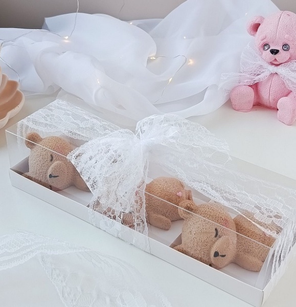 Коробка на 3 пирожных с пластиковой крышкой 29х9,5х8 см