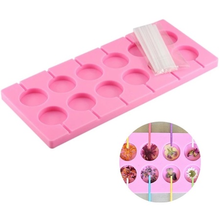 Силиконовая форма для леденцов Круг 3,5 см 12 ячеек Силиконовая форма для леденцов Круг 3,5 см 12 ячеек