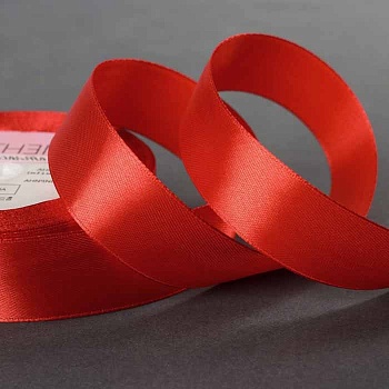 Лента атласная красная ширина 2,5 см