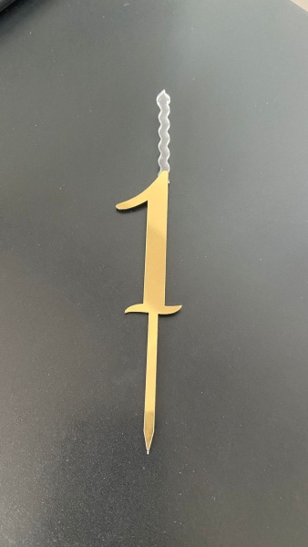 Топпер-свеча для торта Цифра 1 Золото