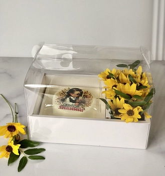 Упаковка для бенто-торта прозрачная с ручкой 26,5х17х22 см