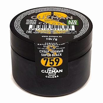 Краситель сухой жиро- и водорастворимый Супер черный 759 GUZMAN 10 г