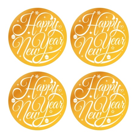 Набор акриловых топперов Happy new year  4 шт