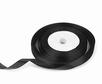 Лента атласная чёрная ширина 1,2 см