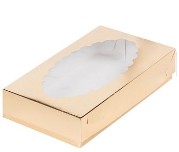 Упаковка для эклеров Золото 24х14х5 см