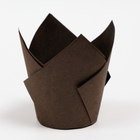 Форма для маффина Тюльпан коричневый 50х80 мм 20 шт