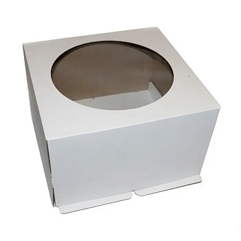 Коробка для торта с окном Микрогофрокартон 24х24х18 см