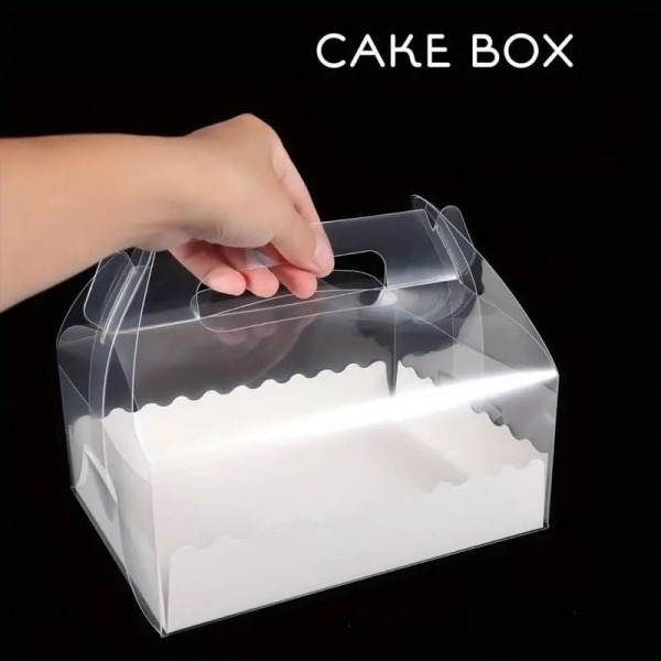 Упаковка для рулета прозрачная с ручкой 16,5х11х9 см