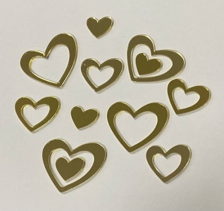 Набор топперов акриловых Сердца 12 шт
