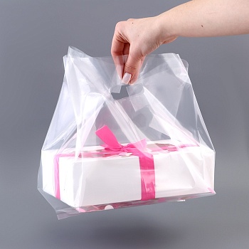 Пакет для бенто-торта полиэтиленовый с вырубной ручкой прозрачный 23х38+22 см 60 мкм