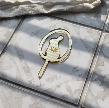 Набор акриловых топперов ХВ Кролик Золото 4 шт