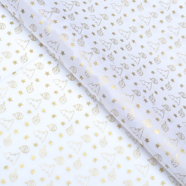 Бумага тишью Елочки 50х66 см 3 шт