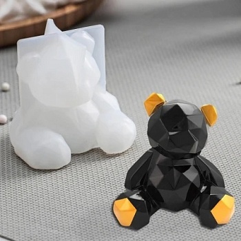 Молд силиконовый Геометрический мишка 3D 6 см