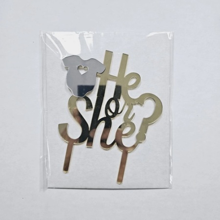 Топпер акриловый He or She Топпер акриловый He or She