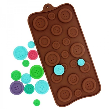Силиконовая форма для конфет Пуговицы