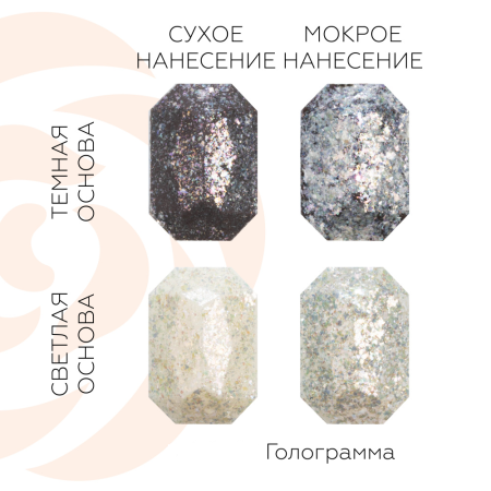 Сухие пищевые блестки глиттер Голограмма 5 г