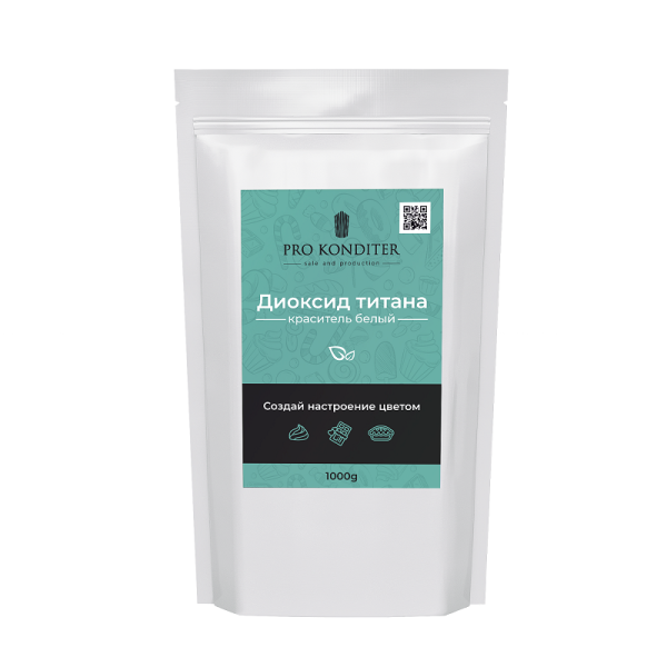 Краситель сухой Белый Диоксид Титана ProKonditer 1 кг