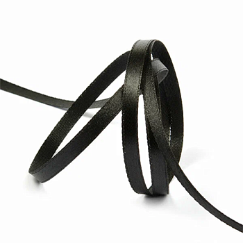 Лента атласная чёрная ширина 0,6 см