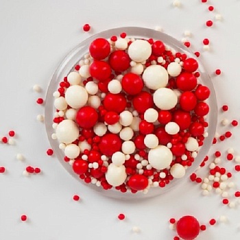 Драже Жемчужный Микс Красно-белый Топ декор 50 г