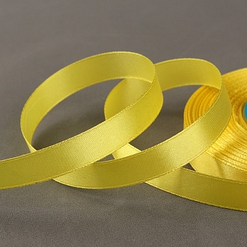 Лента атласная желтая ширина 1,2 см