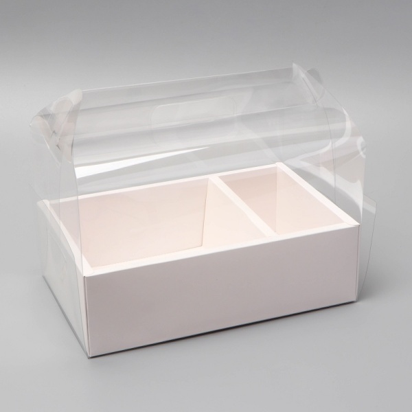 Упаковка для бенто-торта прозрачная с ручкой 26,5х17х22 см