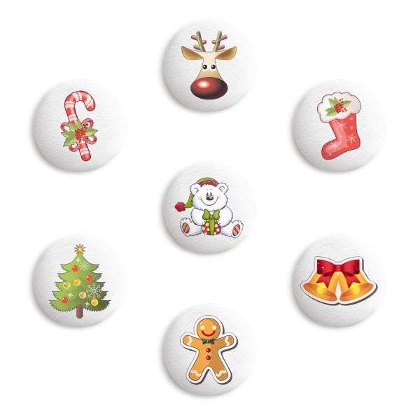 Медальоны сахарные Новогодние игрушки d 27мм 10шт