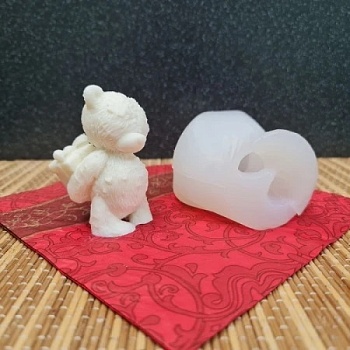 Силиконовая форма Мишка с подарком 3D 7,8 см