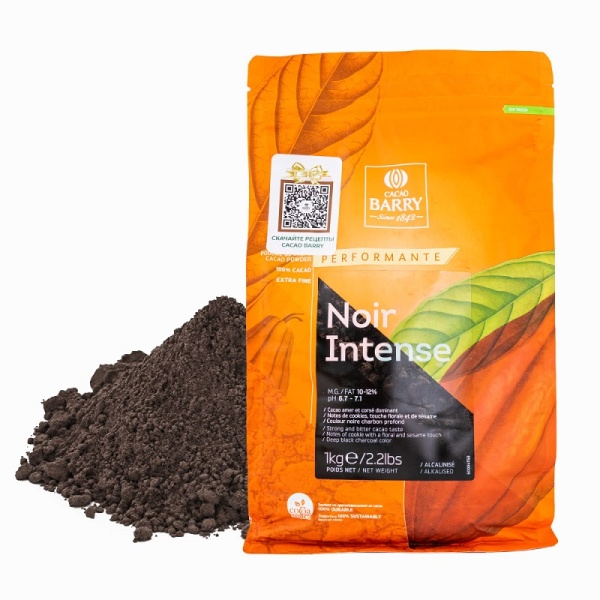 Какао порошок черный Noir Intense 10-12% Cacao Barry 100 г