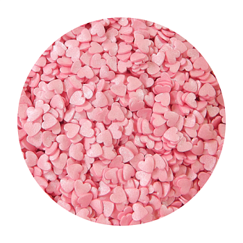 Сердечки розовые перламутровые 100 г