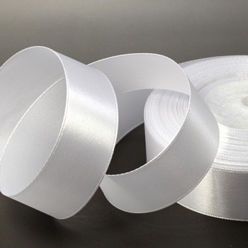Лента атласная белая ширина 2,5 см