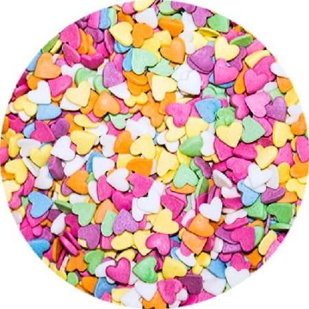 Сердечки разноцветные 100 гр