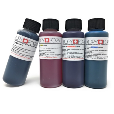Набор пищевых чернил для принтера KOPYFORM 4 цвета по 100 мл Набор пищевых чернил для принтера KOPYFORM 4 цвета по 100 мл