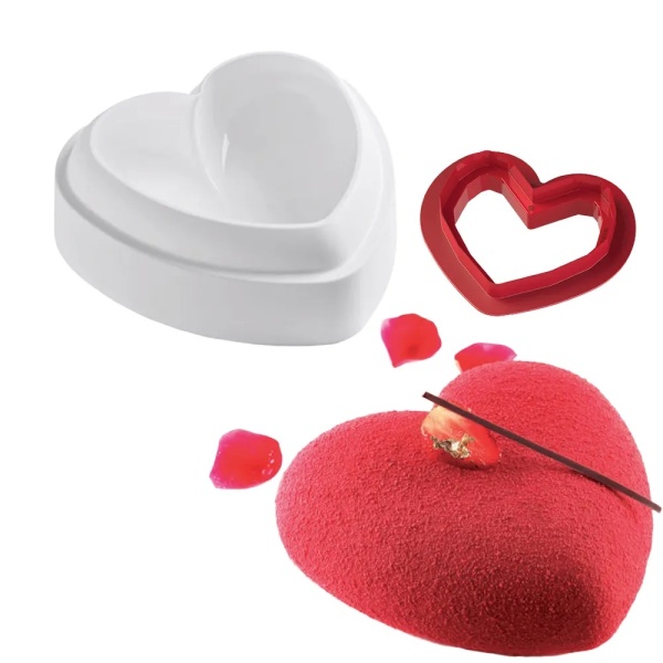 Форма Сердце 3D + вырубка AMORESET Silikomart Италия