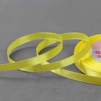 Лента атласная желтая ширина 0,6 см