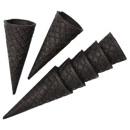 Вафельный рожок черный ровный край 11 см 10 шт