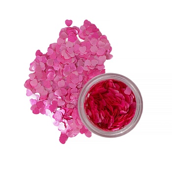 Глиттер пищевой фигурный Сердца розовые