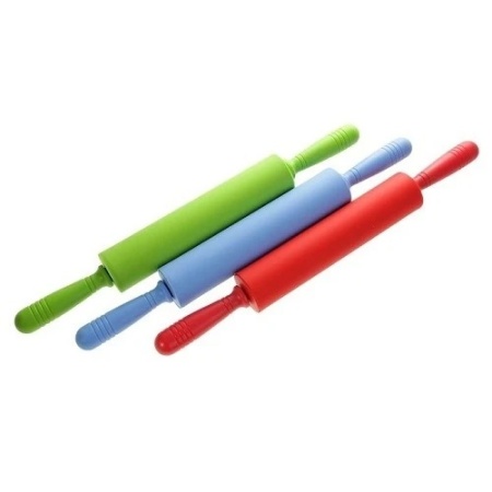 Скалка силиконовая с вращающимися ручками 24 см