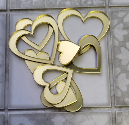 Набор топперов акриловых Сердца 12 шт